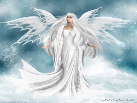 Angel in the Sky - angels, dark art, angel, peace, dark, fantasy, graphics, quietude, peaceful, sky