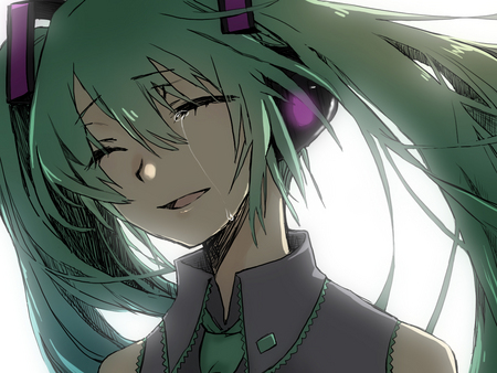 Hatsune Miku - hatsune miku, sexy, tears, girl, twintails, long hair, blue hair, vocaloid, anime, cute