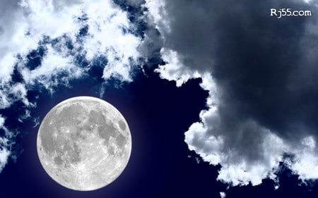 the full moon - nigth, moon, nature, art, dark