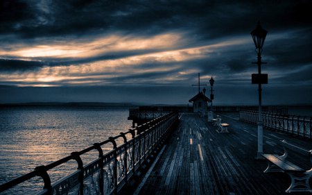 dark summer scenery - oceans, sunset, nature, summer