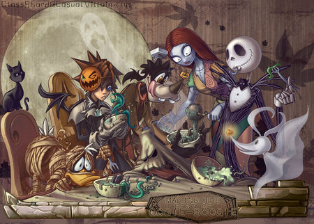 DRESS UP PARTY - skeleton, bird, jolly party, cat, cartoon characters, pumpkin, witch, ghost, table food, colourful get together, boy