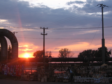 Bored line Sunset - romania, artifacts, sunset