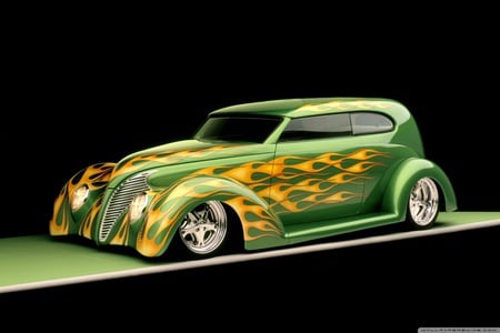  Sweet Custom  - flames, custom, car, hotrod, cars