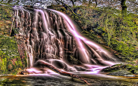 Waterfall - sparkle, waterfall, beauty, forest, mountain