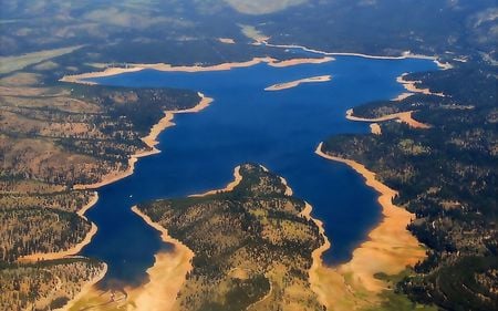 Blue Lake, California - trees, nature, scenery, blue, beautiful, california, lake