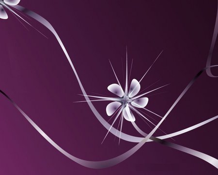 Star on purple - fractal, purple, abstract, flower