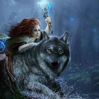 Woman with Wolf