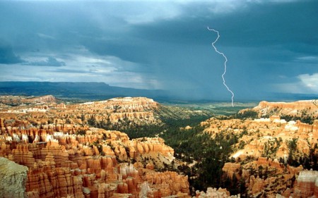 WESTERN FRONT - stormy, sky, forest, mountains, lightning, trees