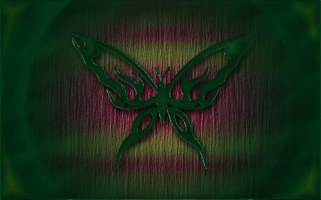 butterfly dream - green, butterfly, fantasy, pink