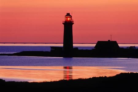 Lighthouse on Omoe Island in Denmark