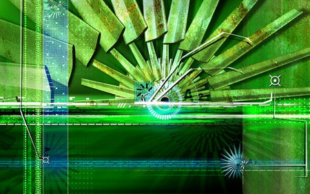 A1 A2 - green, abstract, 3d