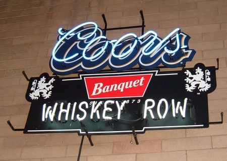 Whiskey Row - neon sign, bar