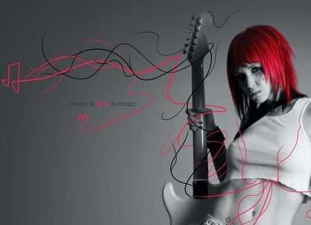 Love Of Music - music, girl, hot, guitar