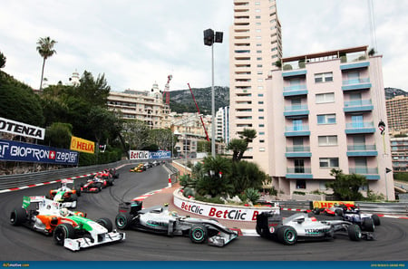 2 Mercedes Benz @ Monaco  - f1, racecar, sport, monaco