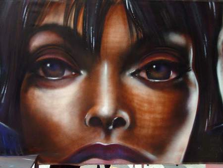 Army - Volto - deter, graffiti, women, big eyes