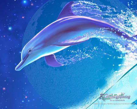 Celestial Dolphin - ocean, celestial, animals, leaping, dolphin