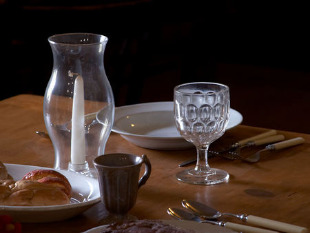 Table Setting - pitcher, utensils, breakfast, setting, table, lunch, dinner, plate, cup