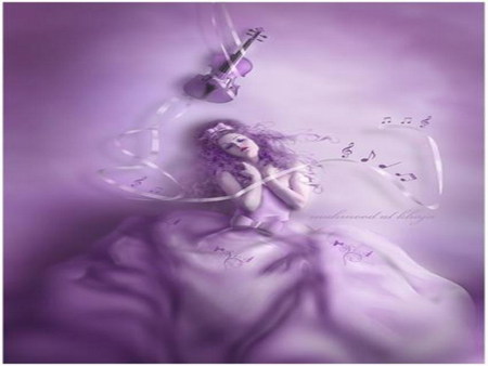 purple melody - music, beauty, violin, dreaming