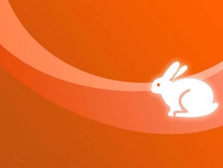 Orange Rabbit - abstract, rabbit, orange, animals