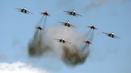 Flanker/Fulcrum Formation - sukhoi, fulcrum, suchoj, 29, mig, 27