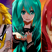 Hatsune Miku, Megurine Luka, and Kagamine Rin