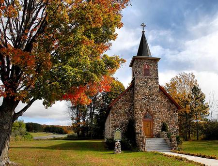 COME TO THE CHURCH IN THE WILD WOOD - wildwood, trees, church, beautiful