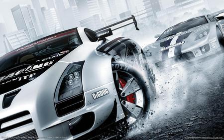 on the rain with the power - race, speed, sony, cars, ps, video games, power