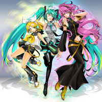 Hatsune Miku, Megurine Luka, and Kagamine Rin