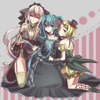 Hatsune Miku, Megurine Luka, and Kagamine Rin