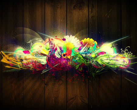 flowers colors - abstract, colors, light, flowers, style, nature, event, hd, 3d