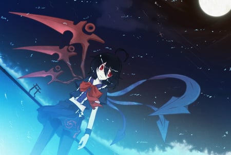 The Unidentified Flying Fantastic Girl - moon, touhou, nue, wing, houjuu