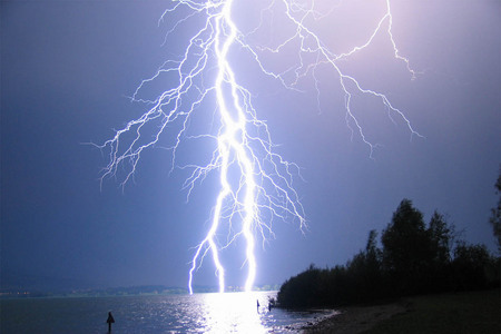 Lightning Strikes Water - forces of nature, nature, lightning