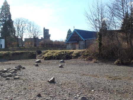 A beach less travelled - stony beach, fort augustus, loch ness, highlands, scotland, abbey