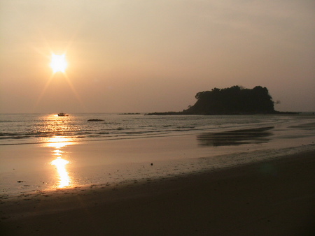 myanmar beach - sunset, loney, beach