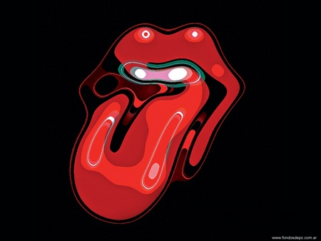 Rolling Stones - motion, logo, red, tongue