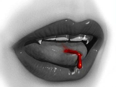 TASTE OF BLOOD - mouth, teeth, lips, blood, vampire