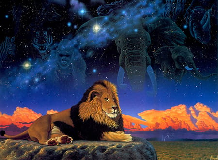 king of beast  art by William Schimmel - lion, king of beast