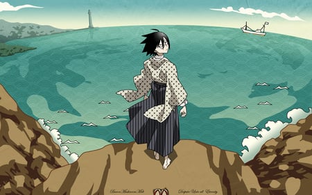 Itoshiki on the edge - sayonara, sea, ocean, sensei, zetsubou, cliff, despair, nozomu, itoshiki