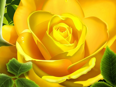 3d-yellow-rose - tv, mani, rose