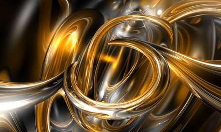 gold rings - cg, 3d, abstract