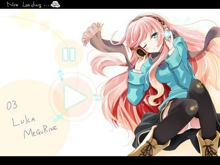 Megurine Luka - headsets, sexy, vocaloid, megurine luka, anime, scarf, cute