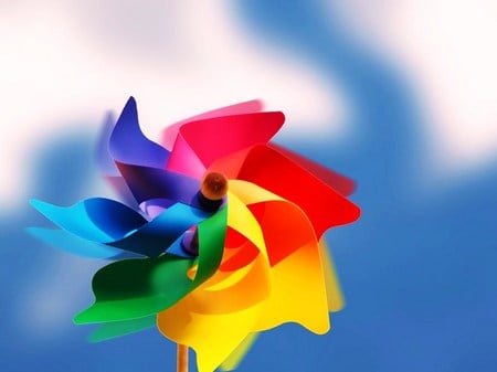 Color of the wind - rainbow, sky, spin, pinwheel, colors, wind