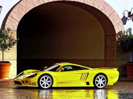 Saleen S7  - yellow, display, sports car, 2000, saleen