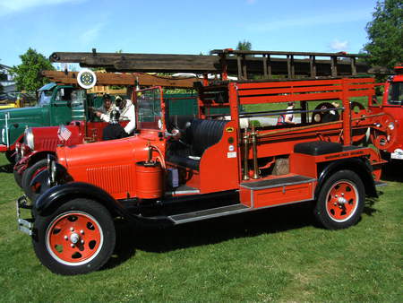 Old fire engine 1 - sweden, red, stockholm