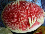 Carved Rose in melons