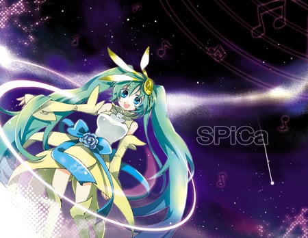 Hatsune Miku - pretty, cute, vocaloids, notes, anime, hatsune miku