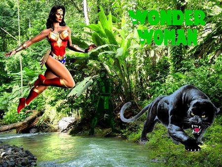 Wonder Woman - abstract, trees, fantasy, panther, wonder woman