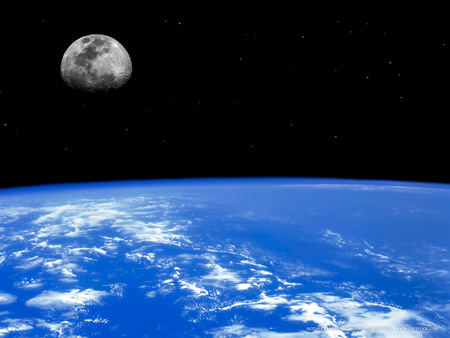 View of earth - moon, universe, earth