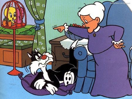 Granny - tweety pie, bugs bunny show, cartoon, granny, sylvester