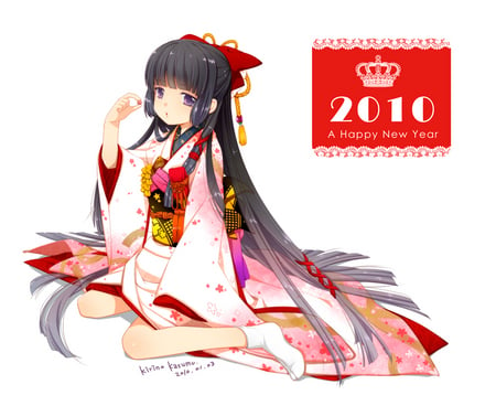 Anime - white, candy, anime, kimono, ribbon